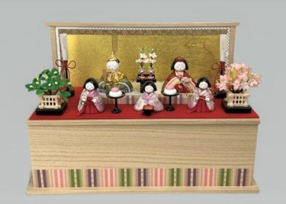 木目込み五人飾り「姫ひいな」収納タイプ №5