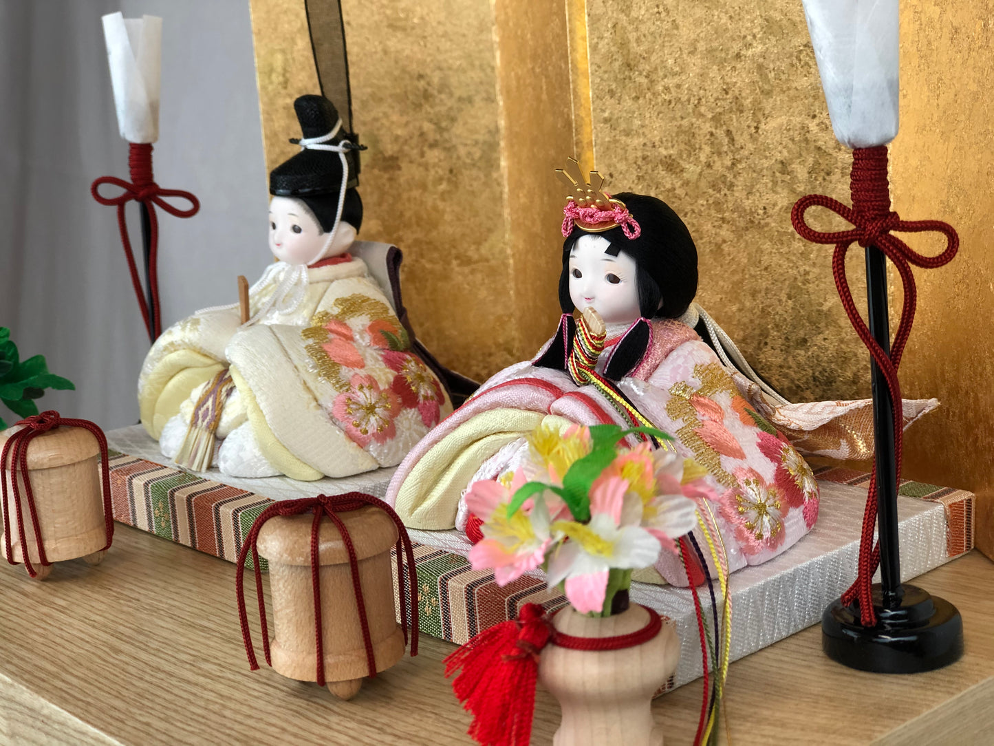 プレミアムコンパクト雛 木目込み親王飾り 収納タイプ 3110