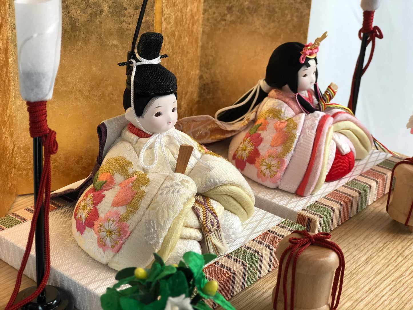プレミアムコンパクト雛 木目込み親王飾り 収納タイプ 3110