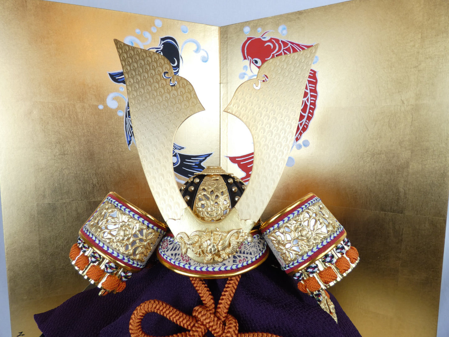 平安武久作 御兜飾り 10号正絹朱赤糸兜