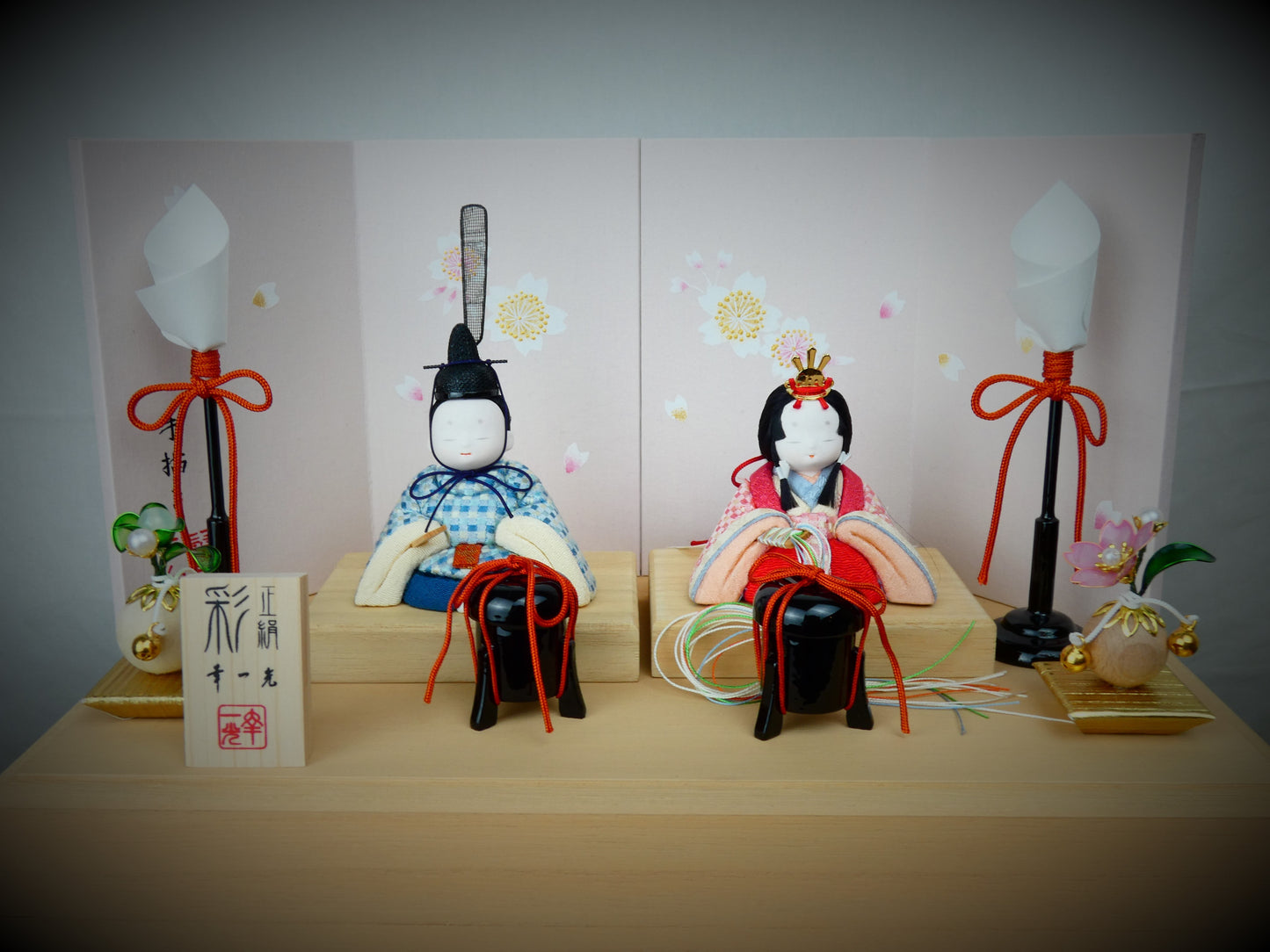 幸一光作 木目込み正絹衣裳収納箱飾り