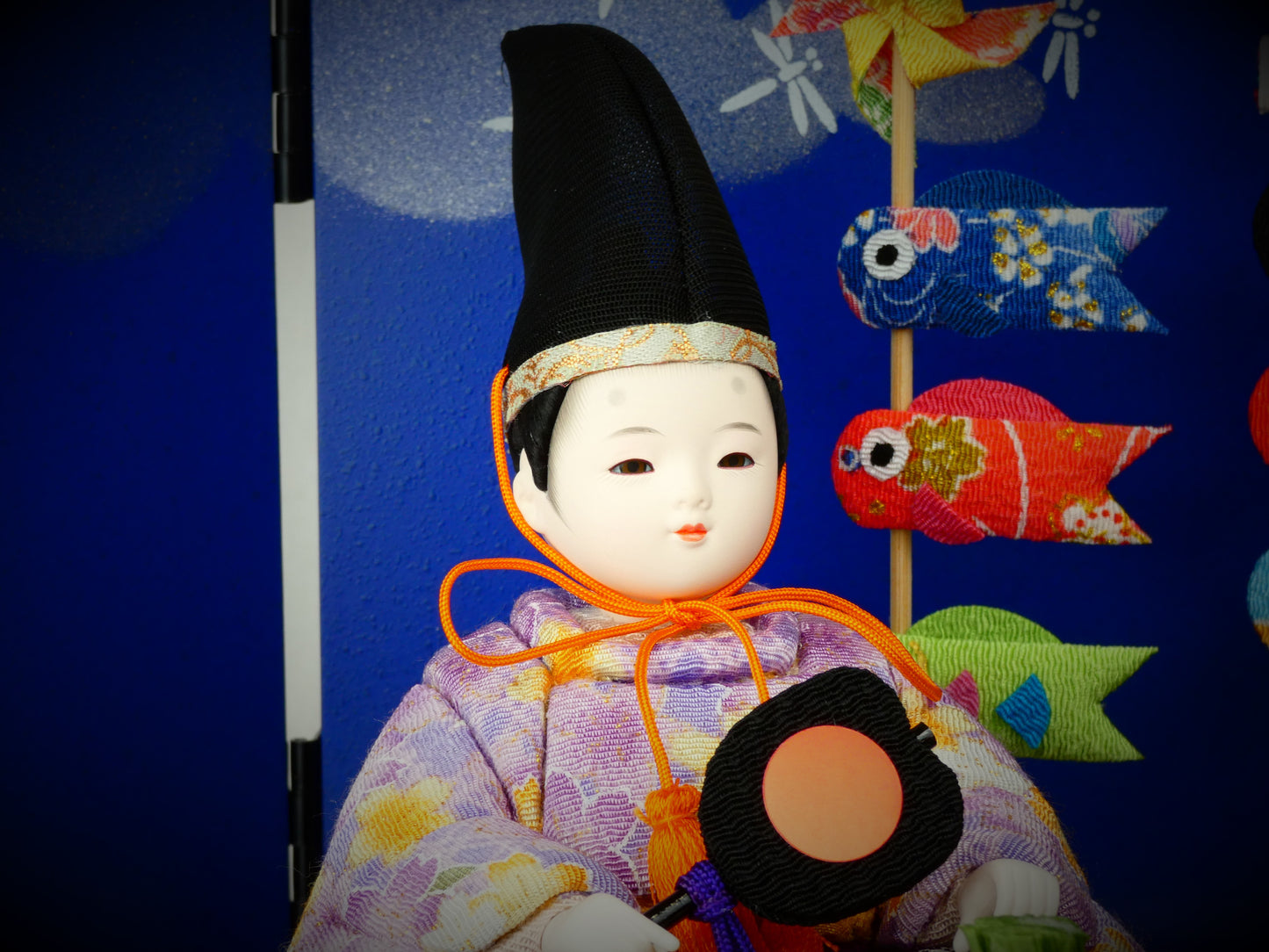 木目込み人形兜鯉のぼり飾り「青空」54037