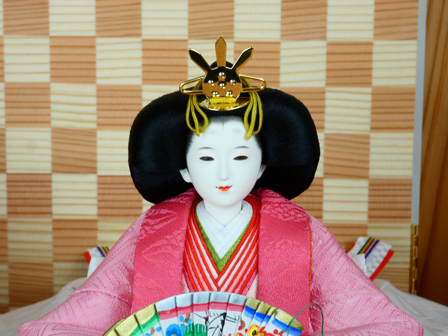 ふるさとやまがた雛 紅花手染め 金山杉 収納飾り GR