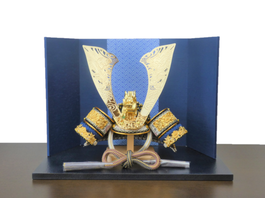 徳島県「阿波藍」手染め兜飾り 54053