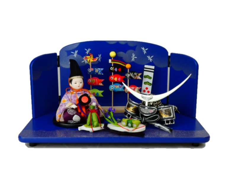 木目込み人形兜鯉のぼり飾り「青空」54037