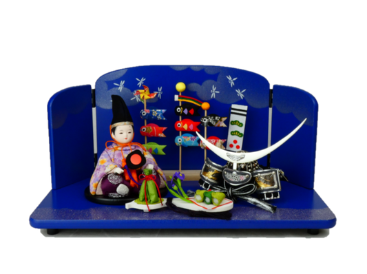 木目込み人形兜鯉のぼり飾り「青空」54037