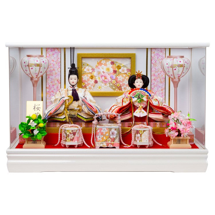 桜華雛」親王ケース飾り【被布着プレゼント】 – 人形の柴崎オンライン
