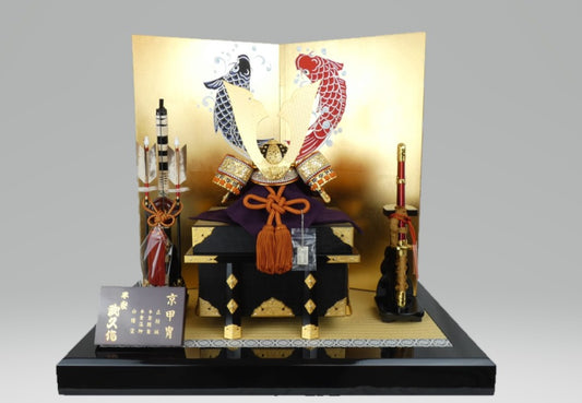 平安武久作 御兜飾り 10号正絹朱赤糸兜