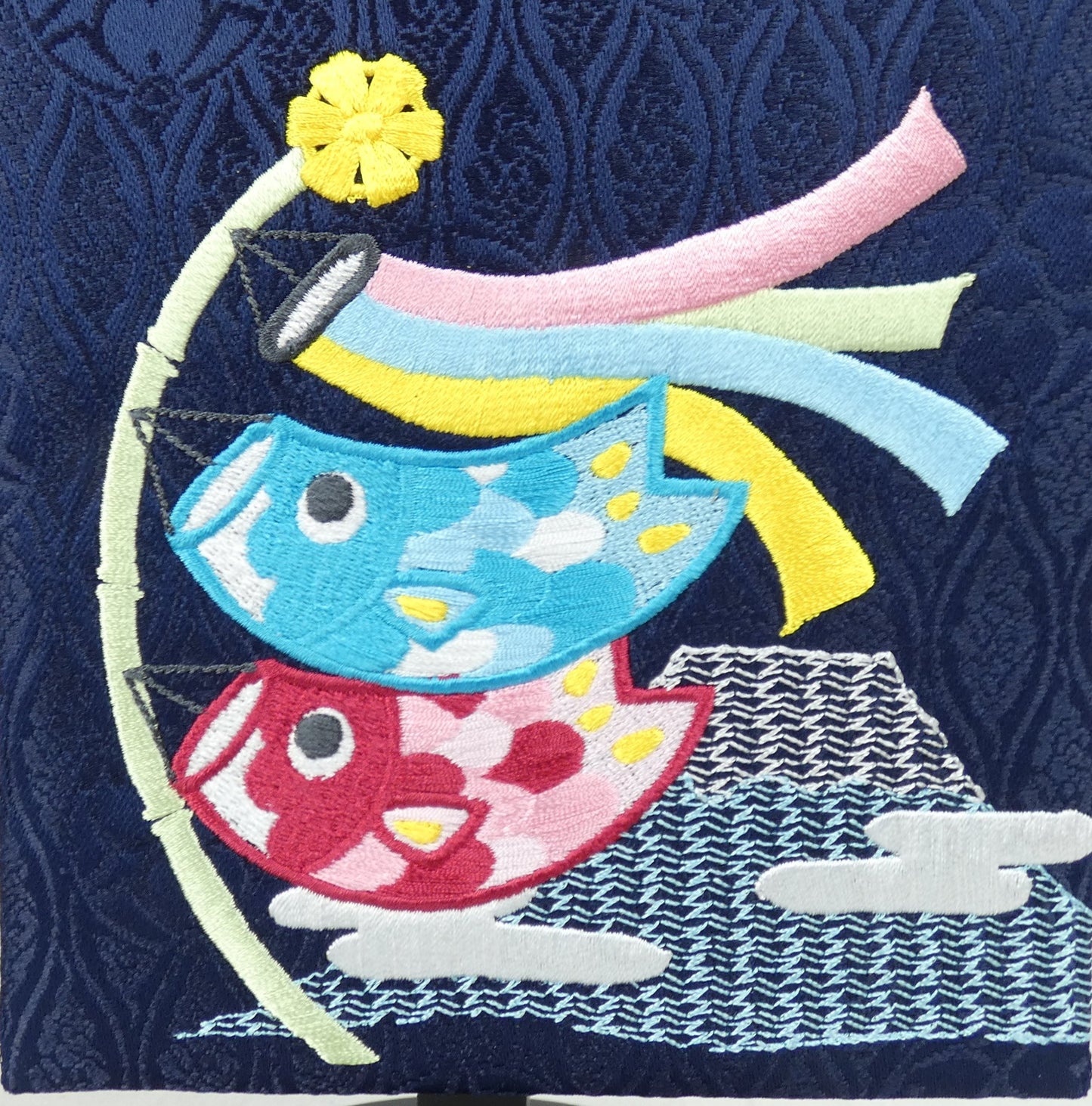 刺繍お名前旗「鯉と富士」４７センチ