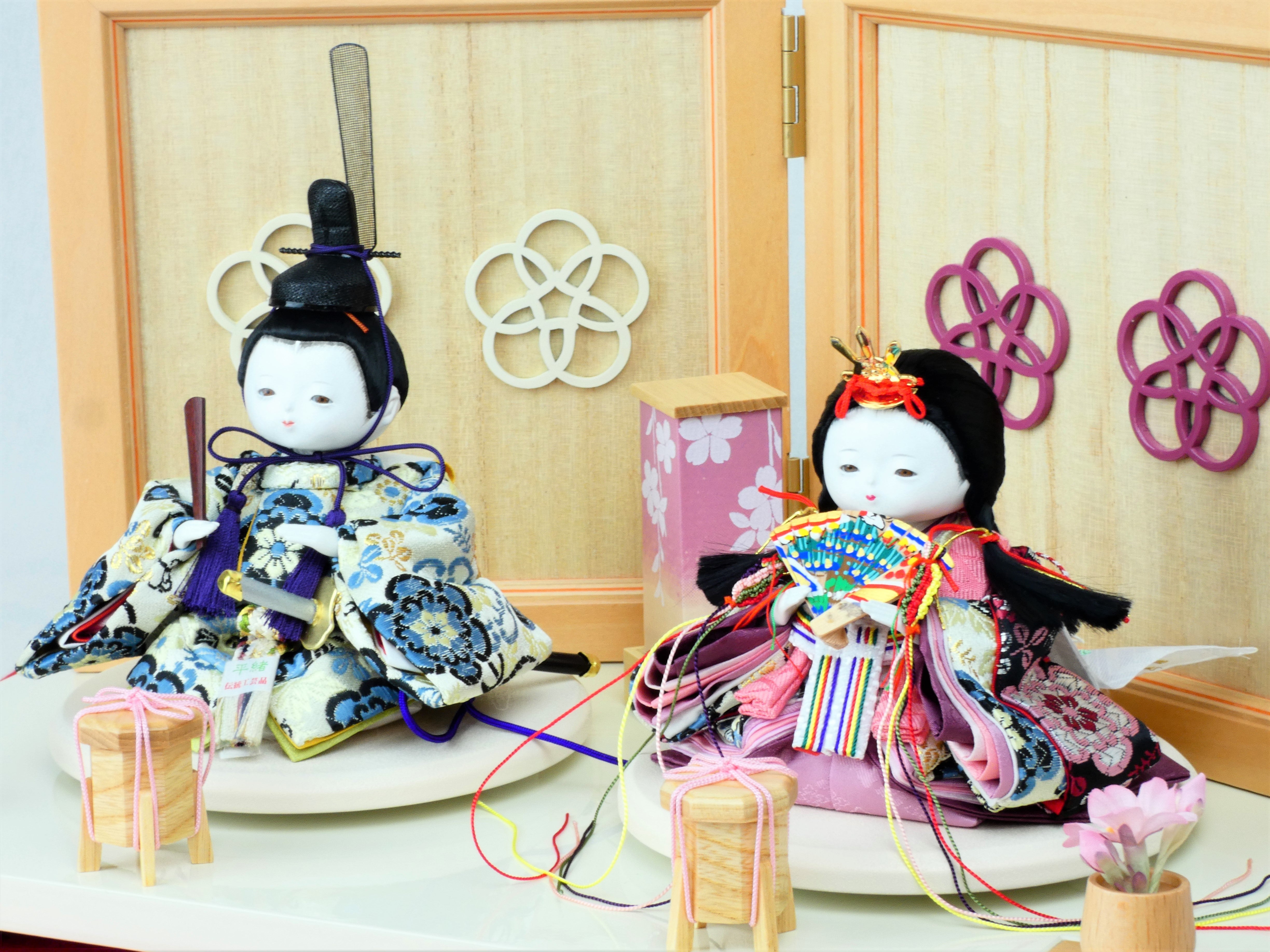 おぼこ雛 金襴衣装 親王飾り 伝統工芸「桐塑頭」 – 人形の柴崎 